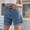 Blue, variant on Women's High Waisted Jean Shorts Straight Leg Hem Retro Denim Shorts Summer Hot Pants with Pockets