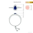 thumbnail image 4 of ANGARA Natural Floating Pear-Shaped Sapphire Bolo Ring with Halo in 14K White Gold for Women (Size-6x4mm) | September Birthstone, Anniversary, Jewelry Gift for Women | Natural Blue Sapphire Ring, 4 of 8