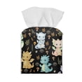 thumbnail image 2 of FUIALDOLG Stylish Tissue Box Cover Square - PU Leather Holder Waterproof Tissue Boxes - Thanksgiving Decorative Cube Cover for Bathroom and Home, Cartoon Dragon, 2 of 7