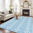 thumbnail image 2 of 8'x10' Area Rugs, Blue Boho Indoor Outdoor Area Rug for Living Room Bedroom, Vintage Ethnic Tribe Abstract Art Geometric Washable Bathroom Rugs Kitchen Floor Carpet Mats Home Decor Aesthetic, 2 of 8