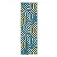 thumbnail image 2 of BNM Modern Geometric Indoor Outdoor Area Rug, 2' 7" x 8', Navy Blue-Cream, 2 of 4