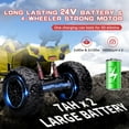 thumbnail image 2 of Luku 24V Kids ATV, Ride on Car for Kids, 4WD Off-Road 4 Wheeler Quad Electric Toys Vehicle, 4x80W Powerful Engine, with 7AHx2 Large Battery, EVA Tires, Full Metal Suspension, LED Light（Green）, 2 of 7
