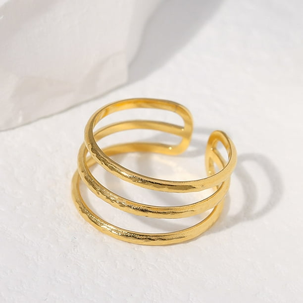 Anillos de acero inoxidable a la moda para mujer, anillo de dedo ajustable con corazón de flores, joyería de fiesta a la moda, anillo abierto estético geométrico Dengxun unisex