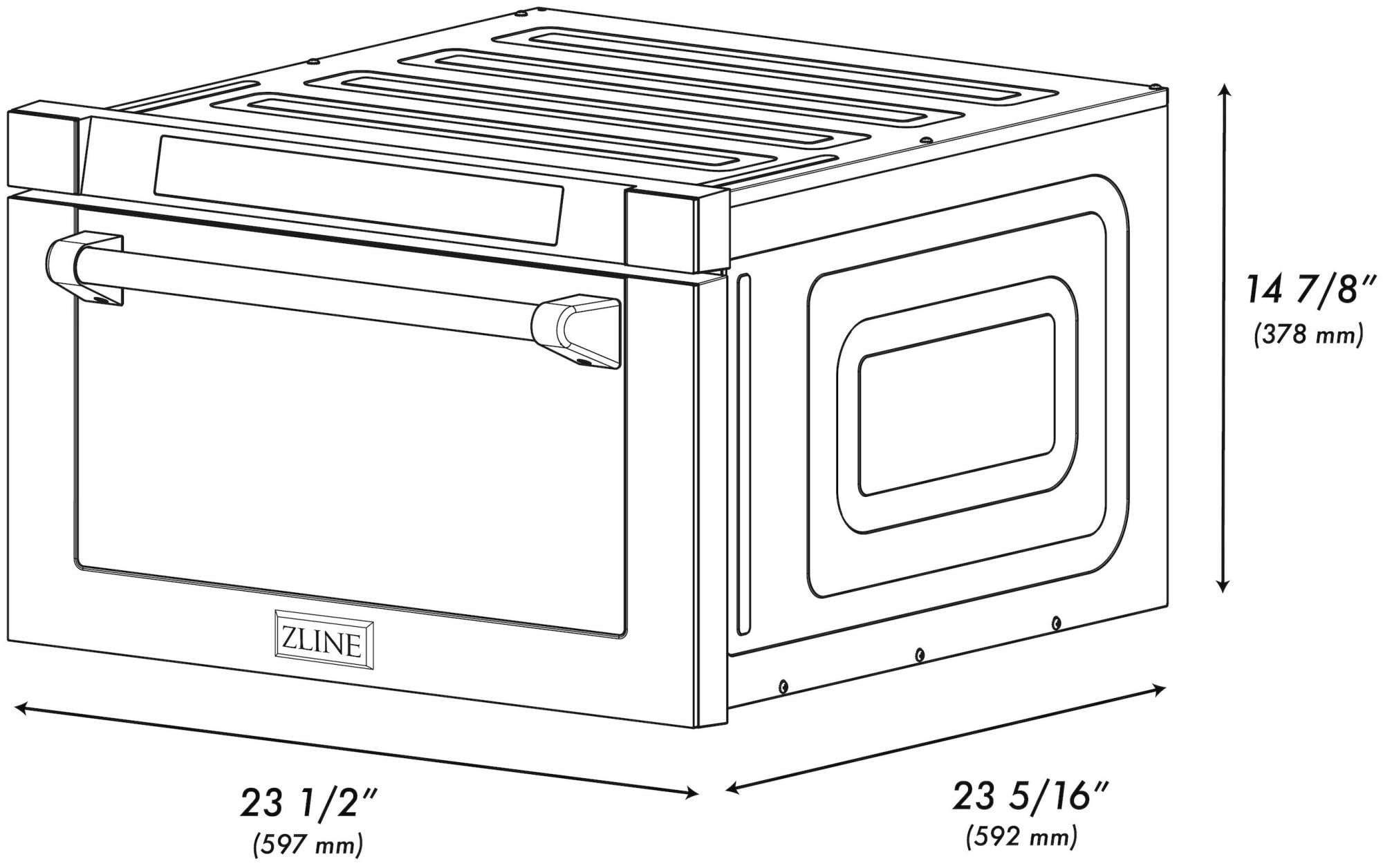 ZLINE Autograph Edition 24" 1.2 cu. ft. Built-in Microwave Drawer in Black Stainless Steel and Gold Accents