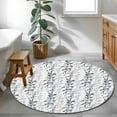 thumbnail image 4 of Dark Blue Grey Botanical Round Rug 4ft Washable Circle Entryway Rugs Non Slip Spring Floral Summer Farmhouse Area Rug Indoor Floor Carpet for Bedroom Kitchen Living Room Home Office Dining Room, 4 of 8