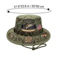 thumbnail image 3 of Unisex Embroidered Fishing Wide Brim Bucket Hat with Adjustable Chin Dstring Sun Protection, 3 of 6