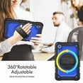 thumbnail image 3 of for Lenovo Tab M8 HD 4th Gen 2023 (TB-300XU TB-300FU) 8 inch Heavy Duty Shockproof Protective Rugged Case with Screen Protector Stand and Hand Strap Shoulder Strap,Black + Blue, 3 of 8