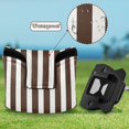 thumbnail image 6 of Haosy Dark Brown and White Striped Golf Mallet Putter Cover Strong Magnetic Leather Golf Club Headcover Closure, 6 of 7