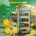 thumbnail image 5 of edx Mini Greenhouse for Outside & Indoor Use, Portable Green House, 30 in Multi-Tier Plant Growing Rack with PE Cover, Green, 5 of 7
