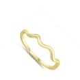 thumbnail image 4 of CHOOSE YOUR COLOR Yellow Gold-Tone Wave Thin Dainty Ring .925 Sterling Silver Band Jewelry Female Size 7, 4 of 4
