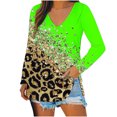 thumbnail image 1 of Pompotops Blouse Décontractée à Col en V Imprimé Floral Manches Longues T-Shirts Tuniques en Solde, 1 of 5