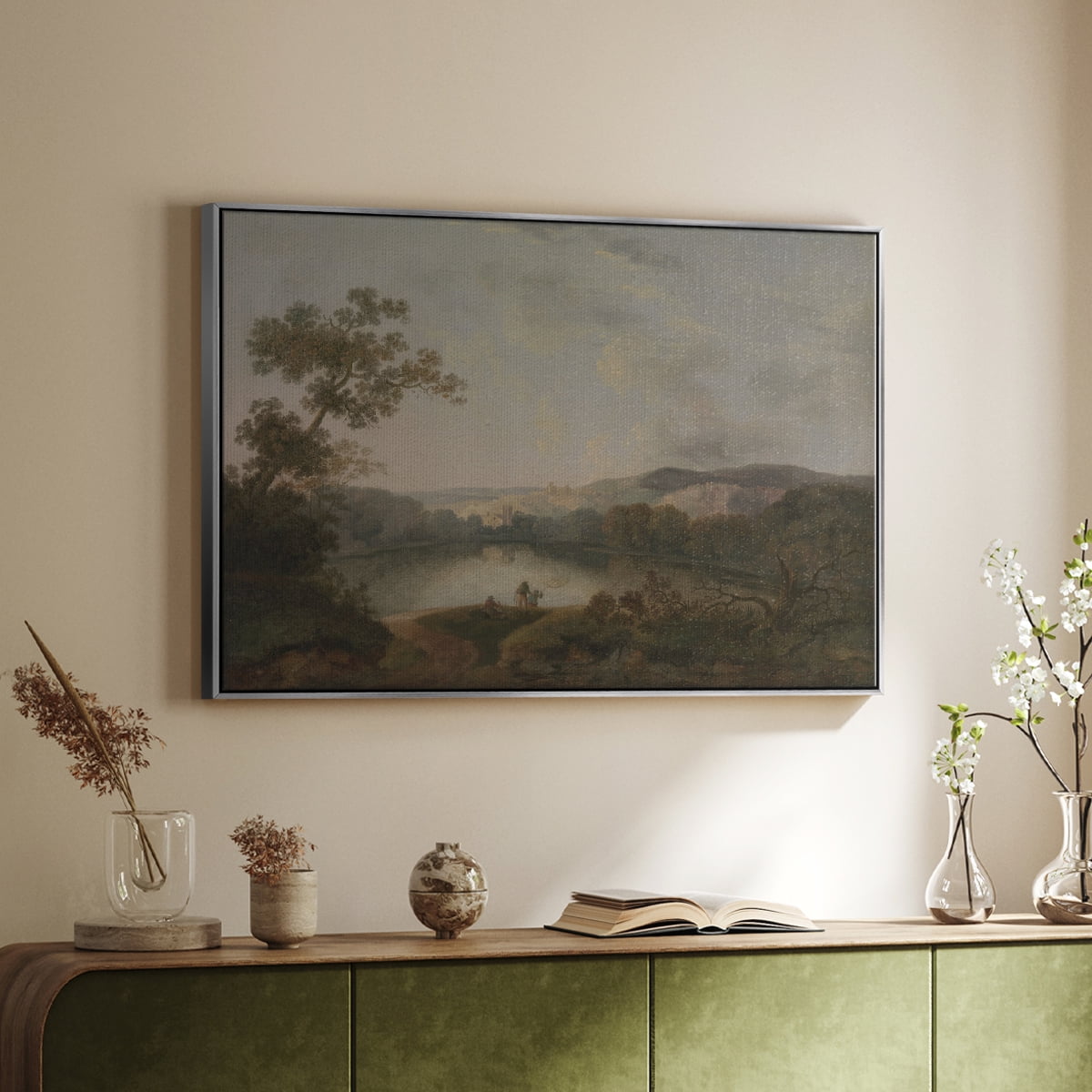 Vintage Landscape-XXVII By Wexford Home Framed in Silver Wood Gallery Wrapped Canvas 17 in. x 25 in.