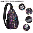thumbnail image 2 of Sling Backpack,Mystical Halloween Pattern Sling Bag with Water Bottle Holder,Waterproof Sling Bag for Men/Women with Headphone Jack for Hiking,Travel, 2 of 6