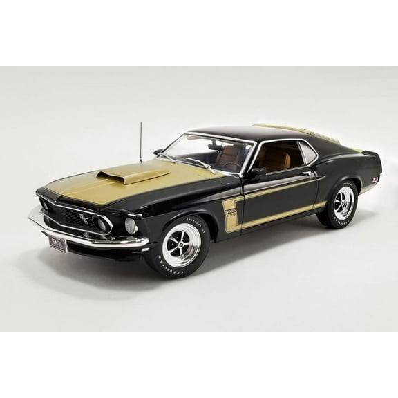 1969 Ford Mustang  Boss 429 Semon "Bunkie" Knudson's Prototype, Black and Gold - Acme A1801844 - 1/18 scale Diecast Model Toy Car