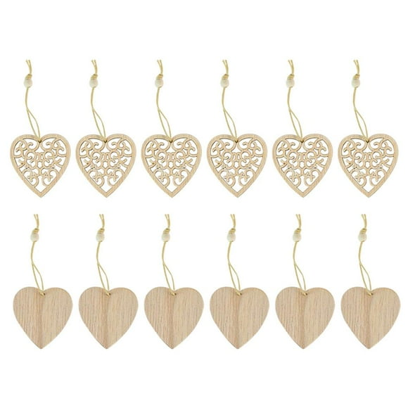 Abbracc Docrafts 1 Ornaments Pieces cm Decorations Snowflakes Tinksky Shapes Wooden Embellishments Rustic Tree Woodiness Snowflake for Xmas Love Heart