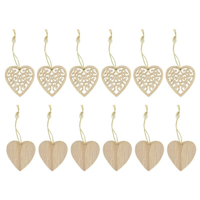 Adornos Docrafts 1 pieza cm Decoraciones Copos de nieve Formas Tinksky Adornos de madera Adorno rústico de madera para árbol Copo de nieve para Navidad Amor corazon