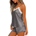 thumbnail image 5 of QSXADF Women's Pajama Set Tops And Shorts Set Lace Tank Top Pajama Set Shorts Bridal Style Casual Women Summer Pajamas Soft Loungewear, 5 of 6