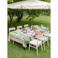 thumbnail image 3 of Outdoor Tablecloth with Umbrella Hole and Zipper, Easter Rectangle Table Cloth 60x120 Inch Waterproof Tablecloth, Spring Rabbit Botanical Flowers Eggs Plaid Picnic Table Cover for Patio Camping, 3 of 7