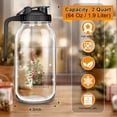 thumbnail image 2 of Breast Milk Pitcher Glass Pitcher with Lid, 64 oz 2 Quart Mason Jar Pitchers with Lid and Spout, Wide Mouth Glass Jug Sun Tea Pitchers, Cold Brew Coffee pitcher, Fridge Container for Water-Christmas, 2 of 8