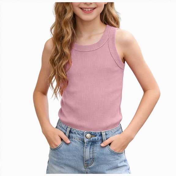 xaweyi Girls Summer Comfortable And Breathable Top Casual Versatile Tank Top,Sizes 7-8 Years