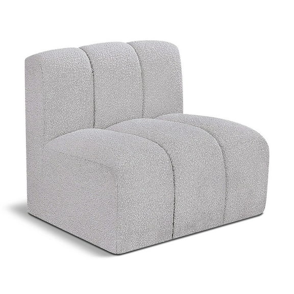 Meridian Furniture Arc Grey Boucle Fabric Straight Chair