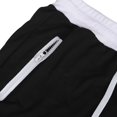 thumbnail image 4 of Pantalones cortos de entrenamiento atlético para hombre, cintura con cordón, bolsillos con cremallera, pantalones cortos para correr que absorben el sudor, para senderismo, negro, L, 4 of 8