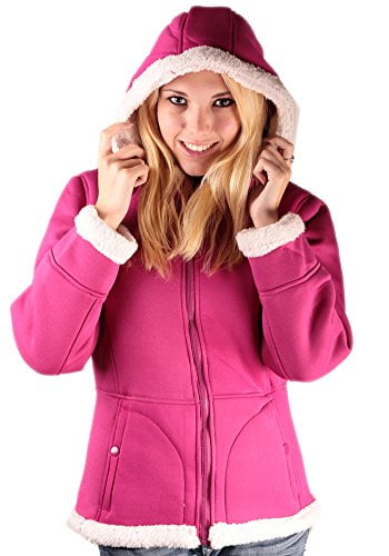 pink sherpa lined hoodie