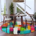 thumbnail image 3 of Round Rugs 7Ft, Colorful Geometric Round Area Rug Washable Indoor Throw Carpet, Modern Artwork Abstract Large Non Slip Circle Rug for Dining Room Playroom Home Decor Aesthetic, 3 of 8