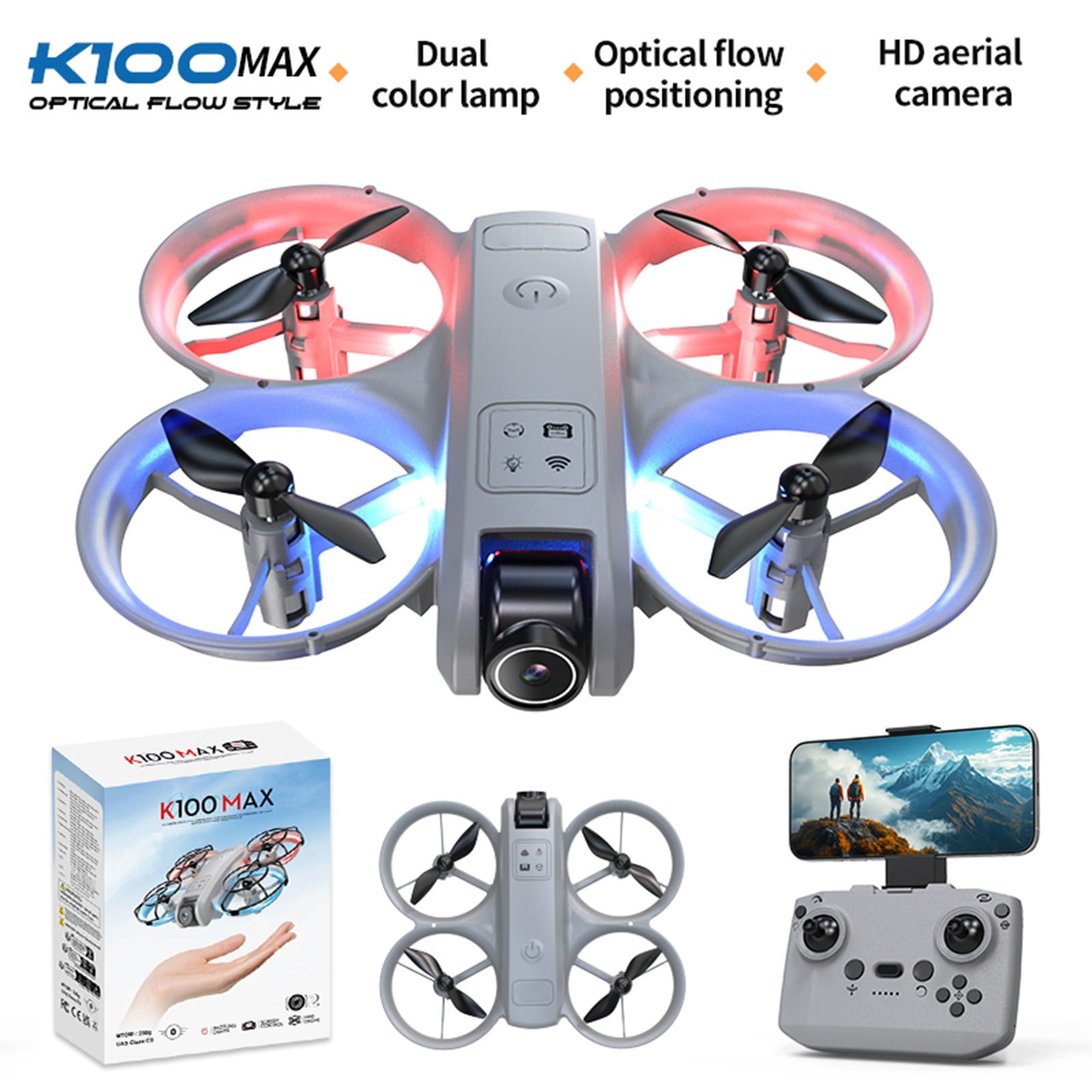 Drone with Drone With Camera,Brushless Motor Drone with WiFi Remote control, 360°stunt roll, One Click Takeoff And Landing, Remote Control Toys Gifts