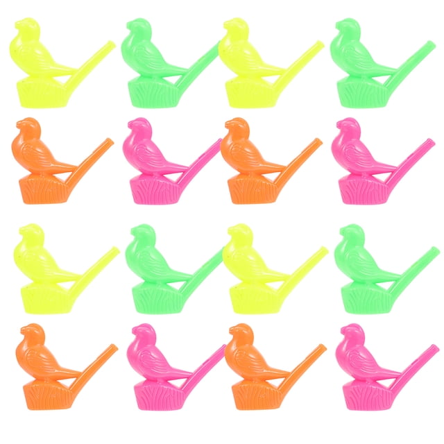24 silbatos de plástico para pájaros para niños, juguetes de fiesta, pequeños instrumentos musicales, silbatos para niños