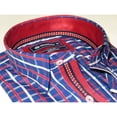 thumbnail image 2 of Men Oscar Banks Turkey Shirt All Egyptian Cotton Wrinkle less 5844-08 navy red, 2 of 7
