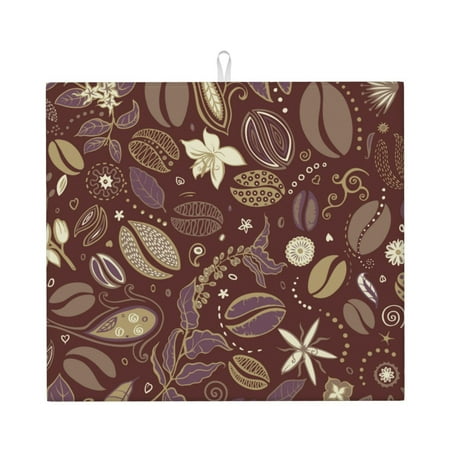 

Goofa Dish Drying Mat Super Absorbent Drying Mat Large Dish Drying Mats for Kitchen Counter Easy Clean Dish Mat Kitchen Drying Mat 16 x 18 ( Coffee and Flowers )