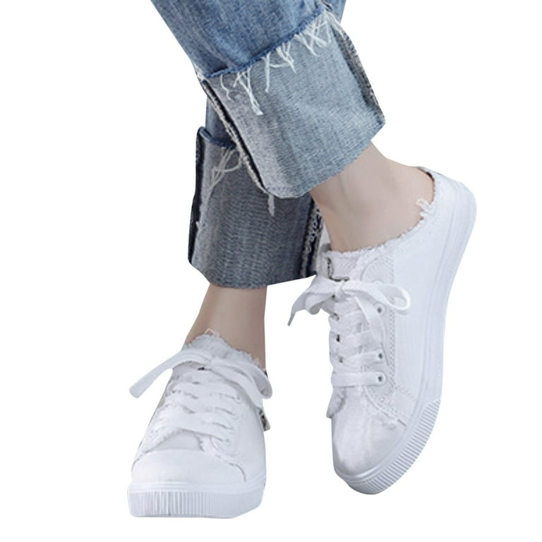 Fashion Canvas Shoes For Women Casual Shoes Women Flat Canvas Shoes White