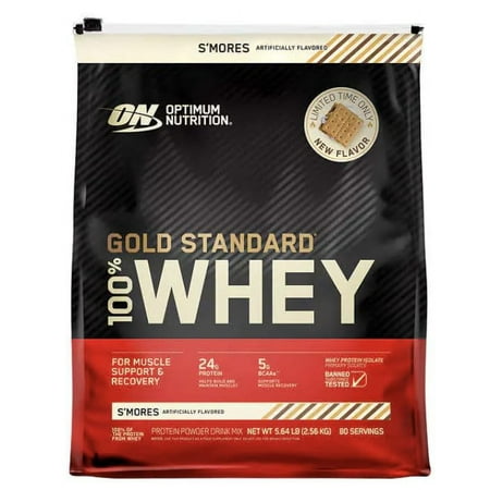 Optimum Nutrition Gold Standard 100% Whey Protein Powder, S'More Flavor, 5 Pound (Packaging May Vary)