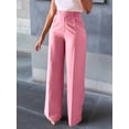 thumbnail image 3 of Women'S High Waisted Wide Leg Dress Pants for Business and Office Wear Pink L, 3 of 4