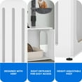thumbnail image 6 of Dextrus 2-in-1 Cat Tree with Litter Box Enclosure,53.5" Large Modern Cat Condo with Scratching Posts, Perch, Food Station, Hammocks, Scratch Post, White, 6 of 10