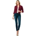 thumbnail image 3 of Cielo Women's 3/4 Sleeve Solid Open Front Cropped Bolero Shurug Light Cardigan, 3 of 5
