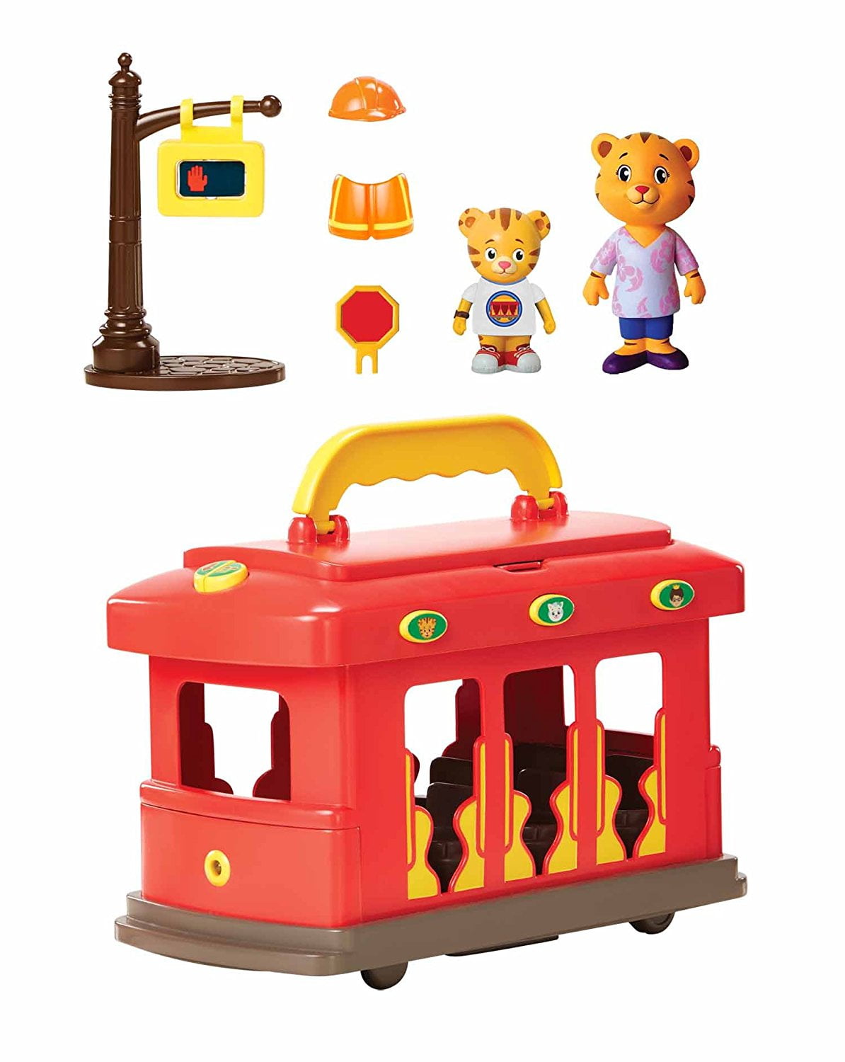 daniel tiger's neighborhood trolley with daniel tiger figure