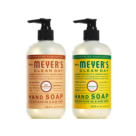 Mrs. Meyer's Liquid Hand Soap Variety, 1 Honeysuckle, 1 Oat Blossom Hand Soap, 1 CT Variety Pack
