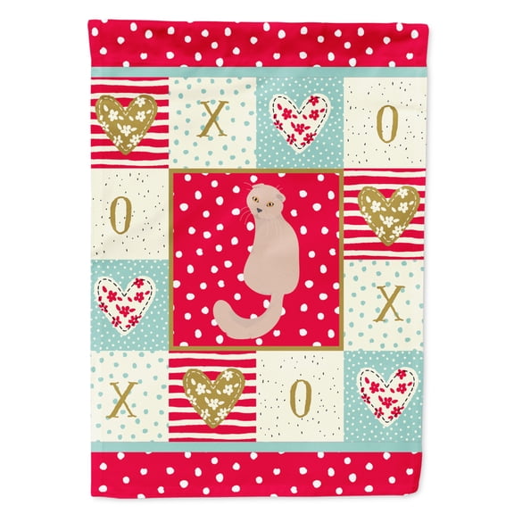 Carolines Treasures CK5783CHF Scottish Fold Cat Love Flag Canvas House Size Large multicolor