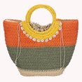 thumbnail image 3 of Bolsos Playa para Mujer Bolsos Mano Colores Contrastantes Bolsos Tejidos Paja (Estilo Tres), 3 of 9