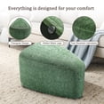 thumbnail image 3 of UIXE Rounded Triangle Ottoman Pebble Footstool Upholstered Coffee Side Tables for Living Room Bedroom Entryway, Green, 3 of 6