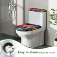 thumbnail image 4 of FORUDESIGNS Rose Paint Splatter Pattern 2 Pack Toilet Lid Cover with Toilet Tank Lid Cover, Adjustable Toilet Seat Covers Fits Most 15-21" Round Oblong and Elongated Toilet Seat,Easy to Clean, 4 of 8
