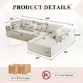 thumbnail image 2 of AENKYO 108" Chenille L-Shaped Sectional Sofa Set with 6 Pillows, Free-Combination Modular Couch for Living Room, Beige, Right-Facing Chaise, 2 of 8
