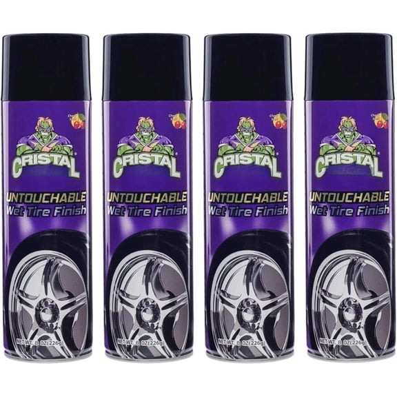 Untouchable Tire Shine - Long-Lasting Wet Tire Finish for Deep Gloss & Protection - Tire Shine, Easy Application, Tire Cleaner Shine 8oz (4PK)