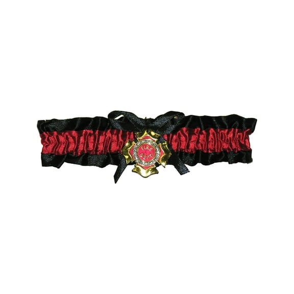 Forum Novelties Adult Womens Red And Black Smokin' Hottie Fire Fighter Costume Garter Accessory