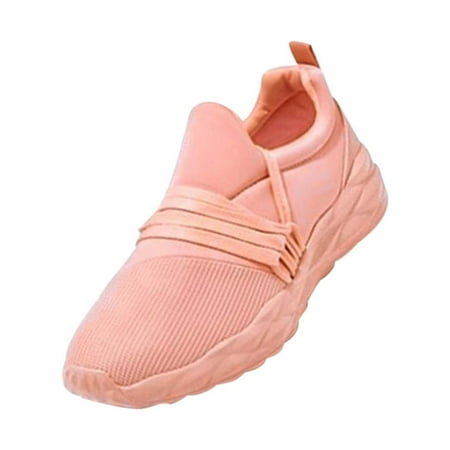 

JINMGG Sneakers for Women Plus Clearance New Lace-up Soft-soled Running Shoes Breathable Mesh Casual Women s Shoes Pink 35
