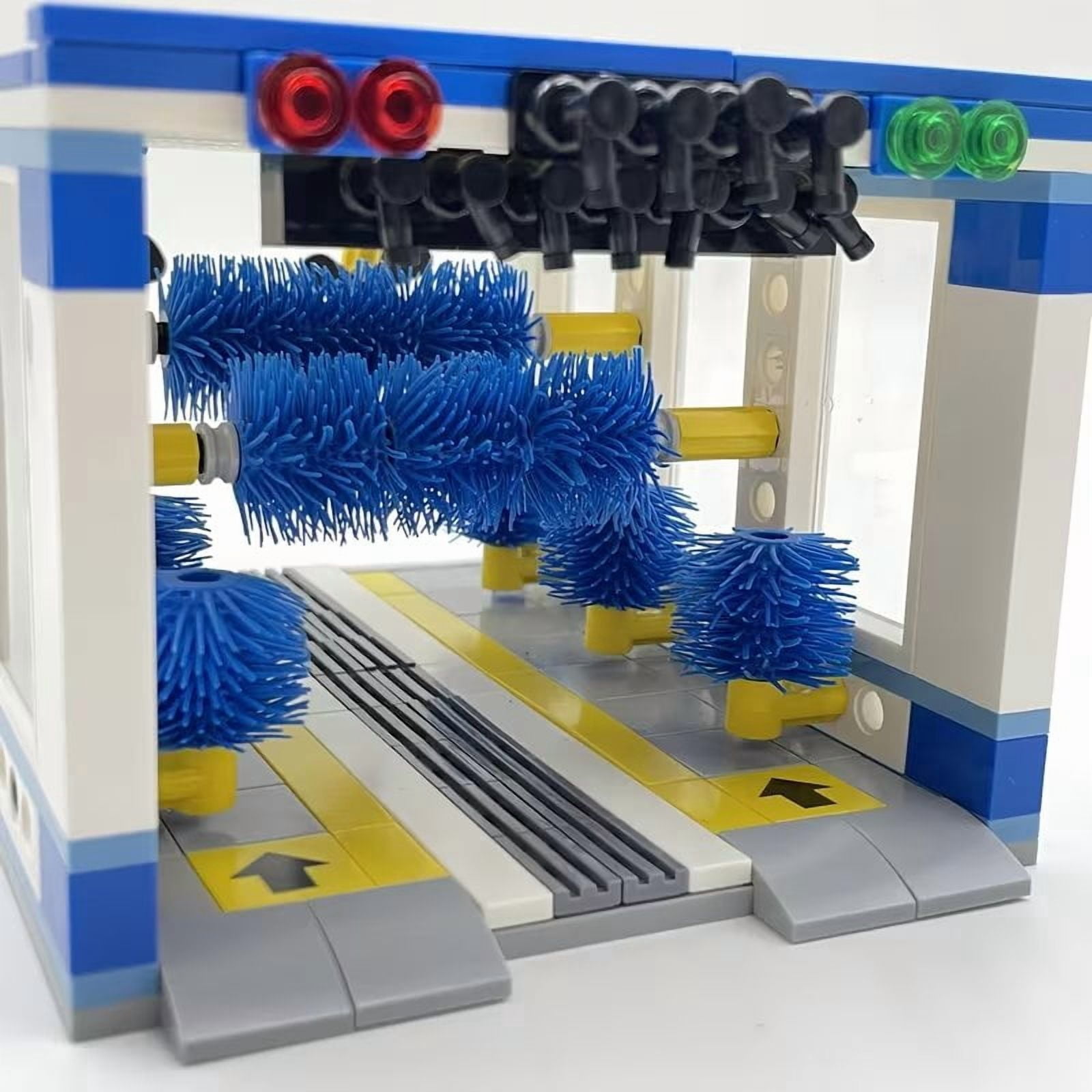 250PCS City Building Block Toy Car Wash Station DIY Assembly Mini Street Scene Model Building Kit for Kids and Adults