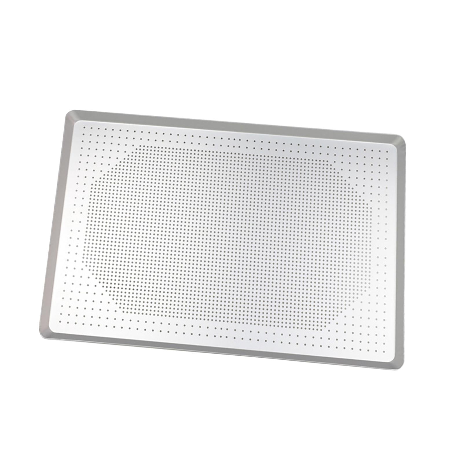 Fiocias Aluminum Perforated Sheet Pan Baking Pan Reusable Easy to Clean Pizza Pan Cookie Style A