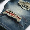 thumbnail image 6 of safuny Men's Classic Denim Ripped Shorts Athletic Zipper Fashion Trousers Casual Summer Activewear Comfy Relaxed Pants Solid Color Pocket Teens Boys Clearance Light Blue XXL, 6 of 9